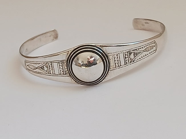 Bracelet touareg en argent et bois d'ébène