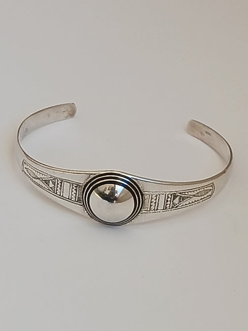 Bracelet touareg en argent et bois d'ébène