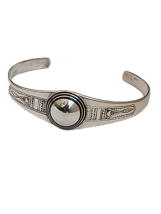 Bracelet touareg en argent et bois d'ébène