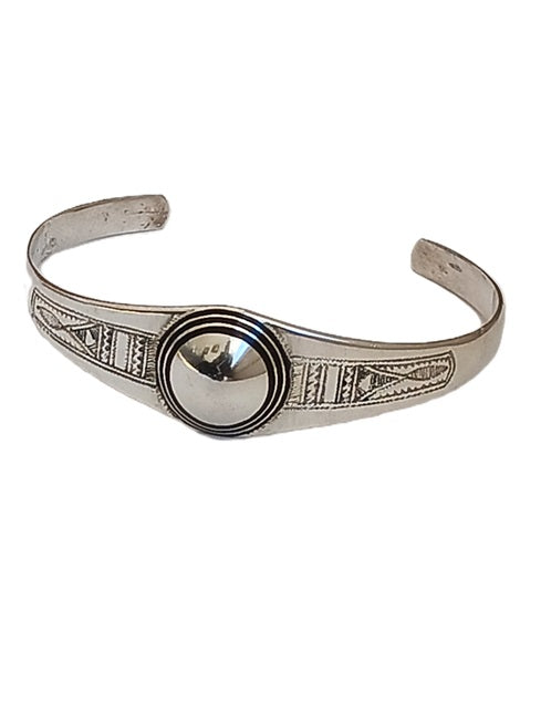 Bracelet touareg en argent et bois d'ébène