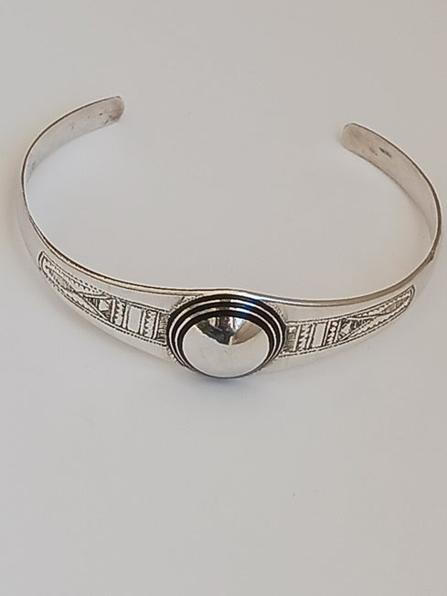 Bracelet touareg en argent et bois d'ébène