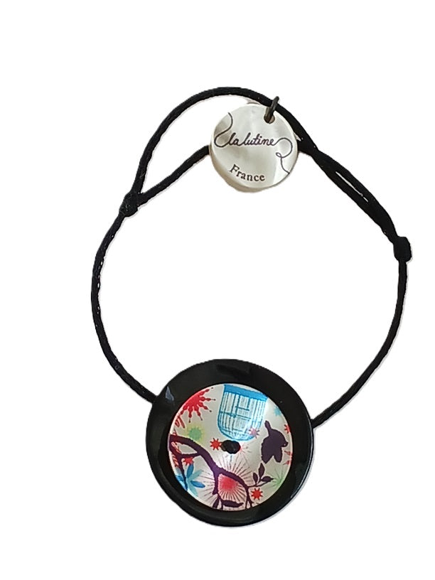 Bracelet ajustable en nacre avec anneau en argent (La Lutine)