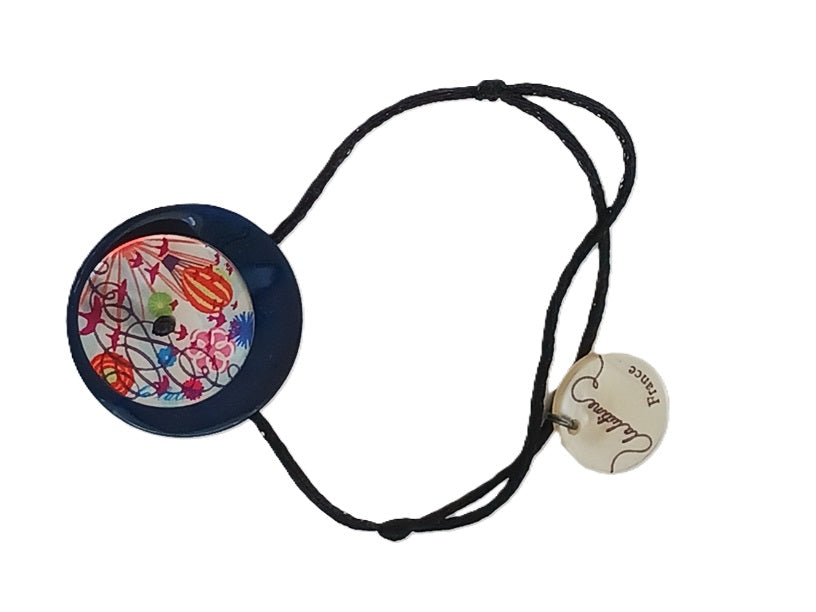 Bracelet ajustable en nacre avec anneau en argent (La Lutine)