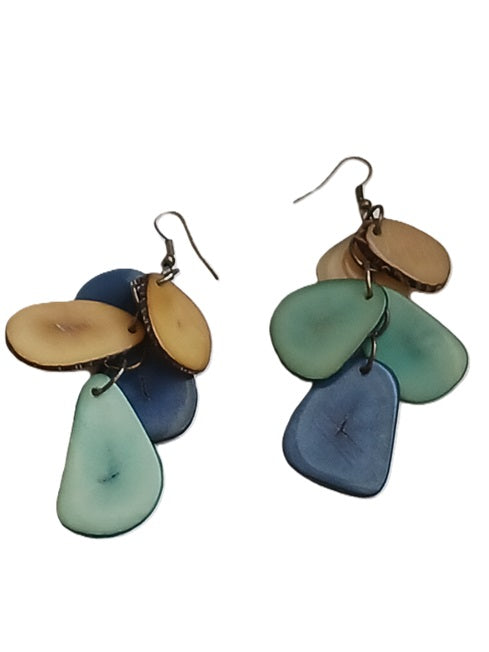 Boucles d'oreille en graine de Tagua