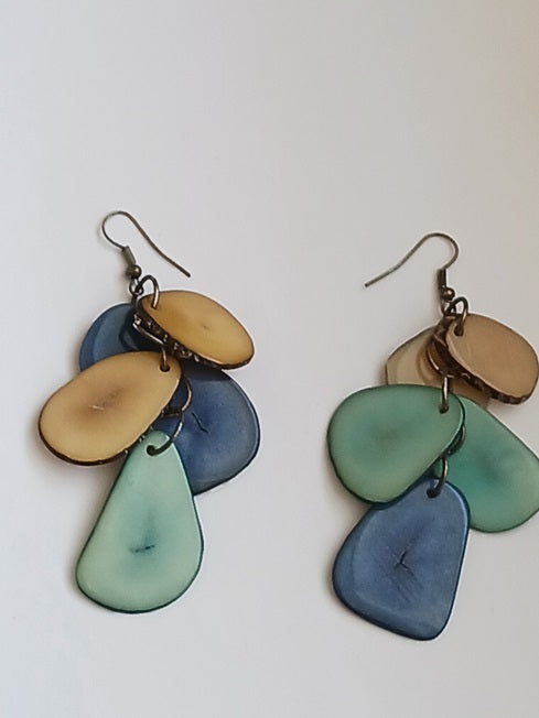 Boucles d'oreille en graine de Tagua