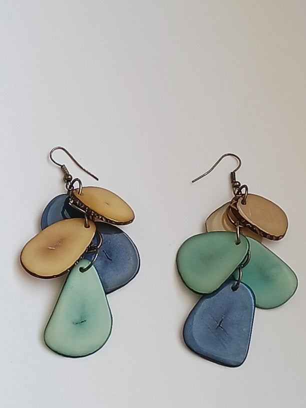 Boucles d'oreille en graine de Tagua