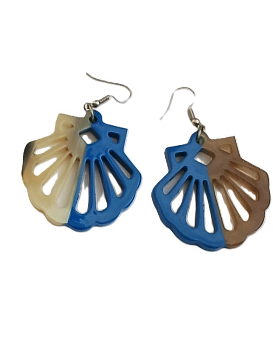Boucles d'oreilles en corne laquée