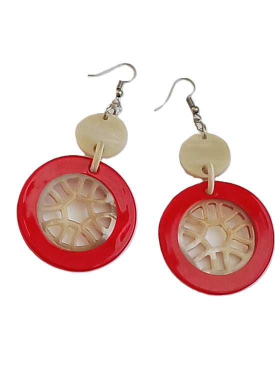 Boucles d'oreilles en corne laquée