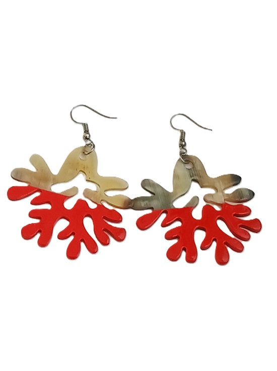 Boucles d'oreilles en corne laquée