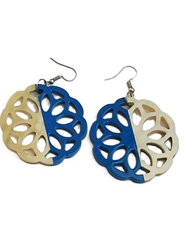 Boucles d'oreilles en corne laquée