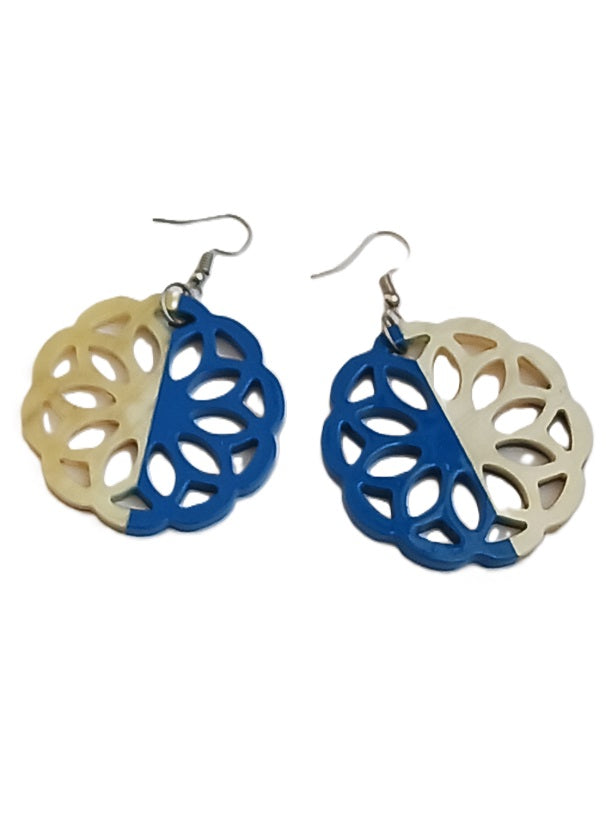 Boucles d'oreilles en corne laquée
