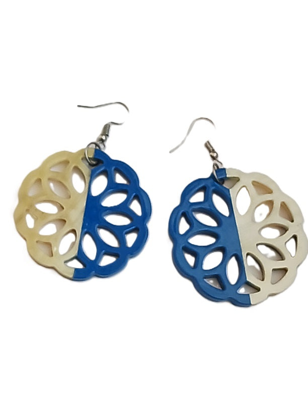 Boucles d'oreilles en corne laquée
