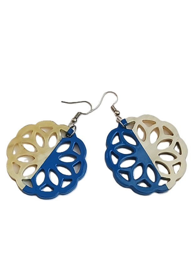 Boucles d'oreilles en corne laquée
