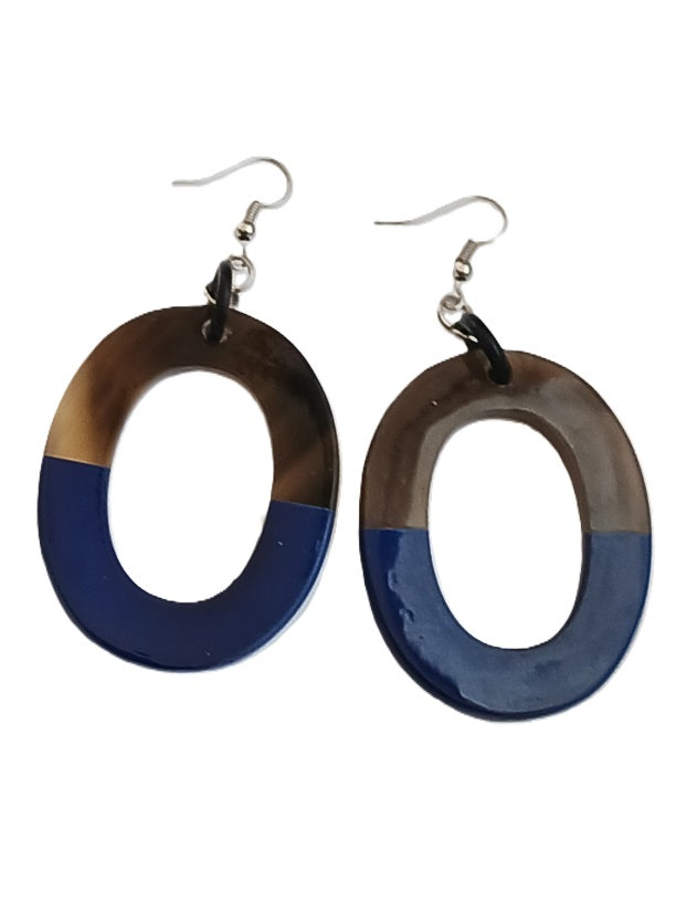 Boucles d'oreilles en corne laquée