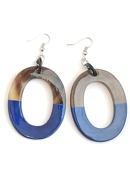 Boucles d'oreilles en corne laquée