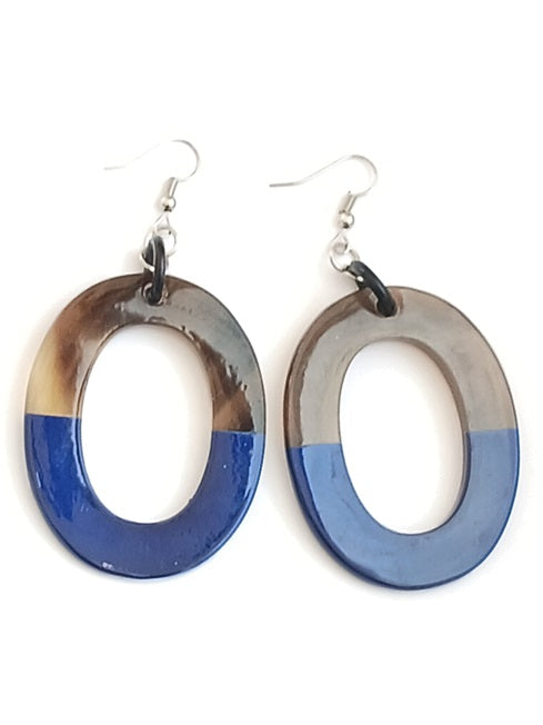 Boucles d'oreilles en corne laquée