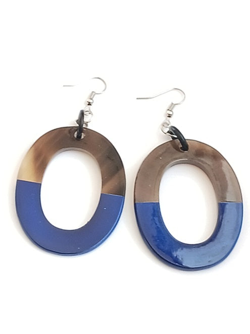 Boucles d'oreilles en corne laquée