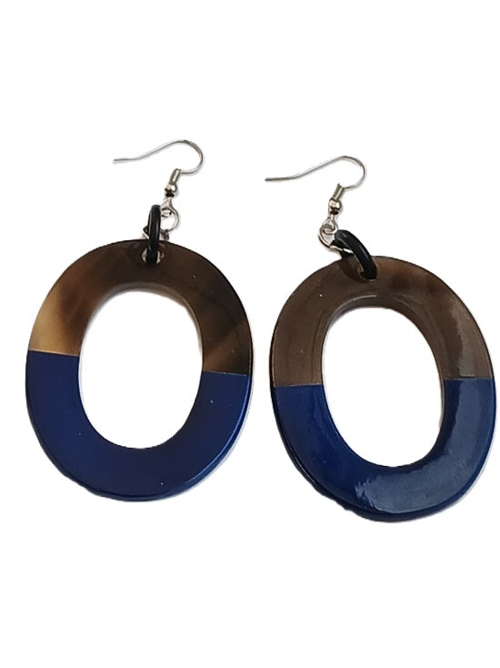 Boucles d'oreilles en corne laquée