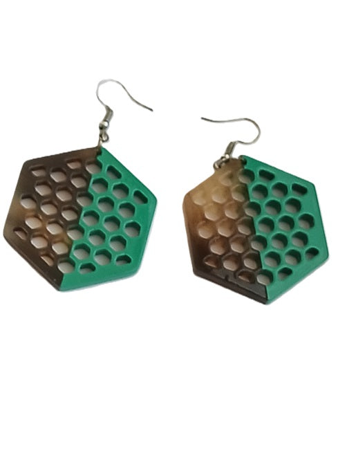 Boucles d'oreilles en corne laquée