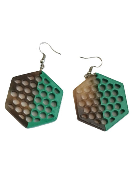 Boucles d'oreilles en corne laquée