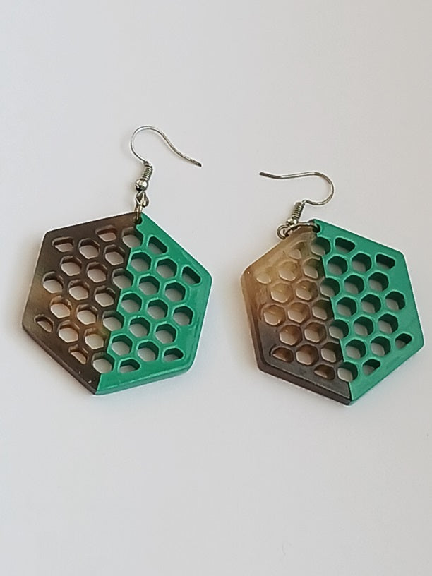Boucles d'oreilles en corne laquée