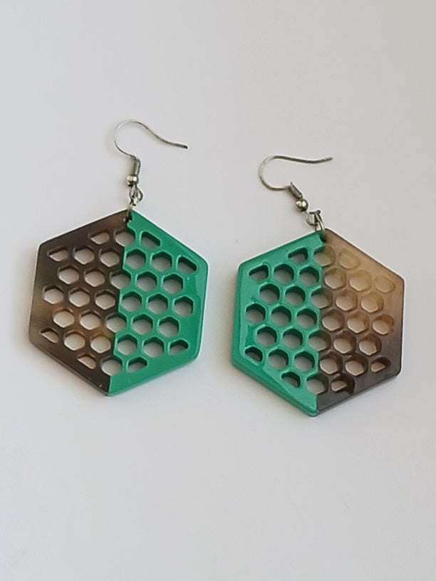 Boucles d'oreilles en corne laquée