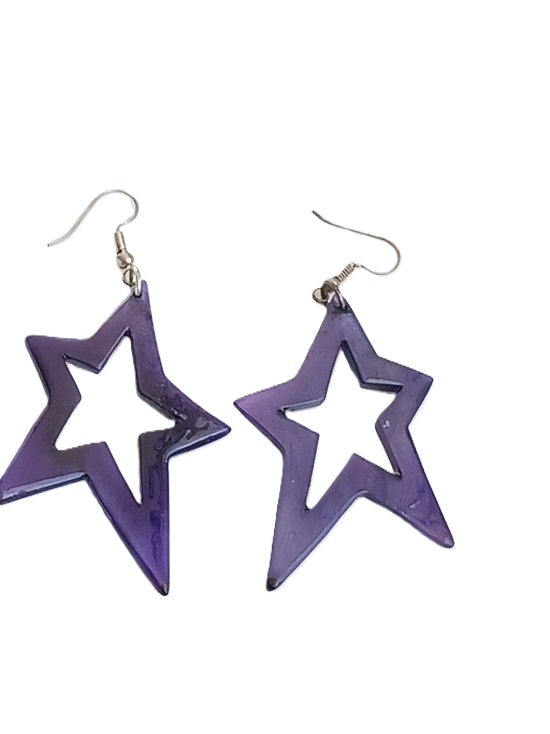 Boucles d'oreilles en corne