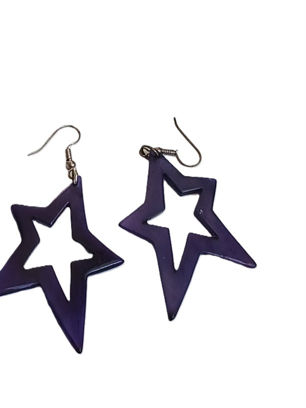 Boucles d'oreilles en corne