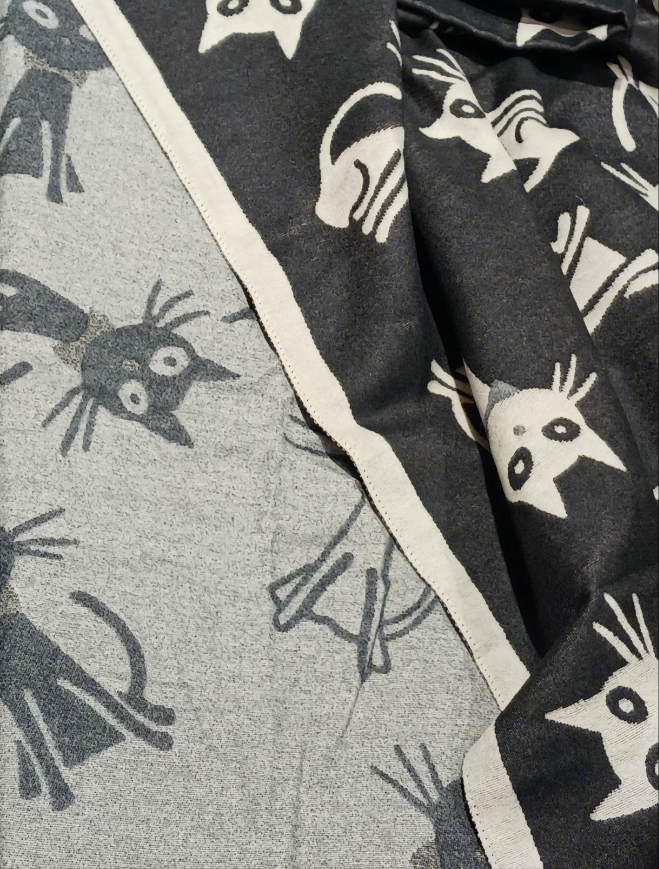 Écharpe reversible motif chat - ATL002