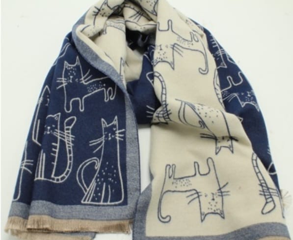 Écharpe reversible motif chat stylisé - ATL002