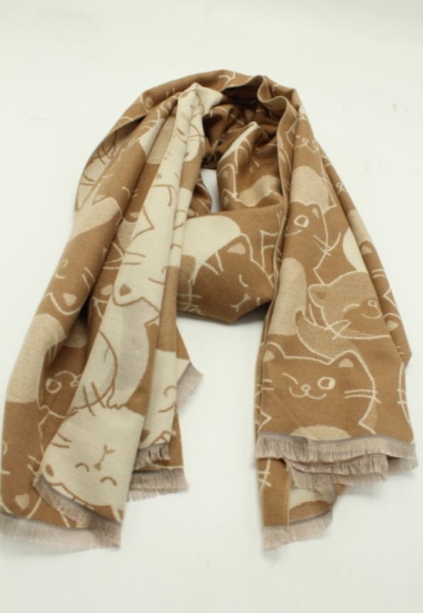 Écharpe reversible motif chat - ATL002