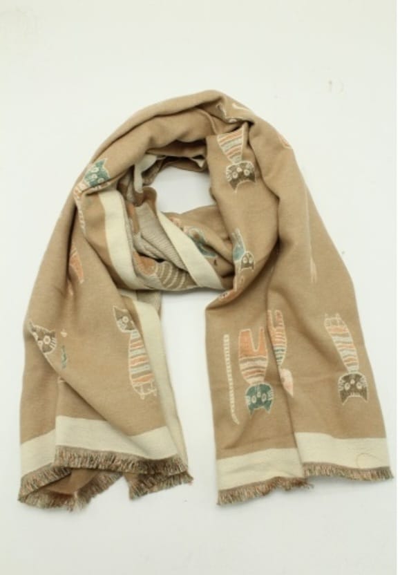Écharpe reversible motif chat - ATL002