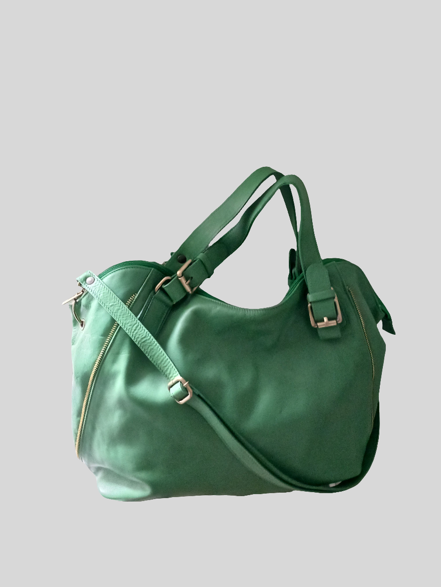 Cowhide leather handbag