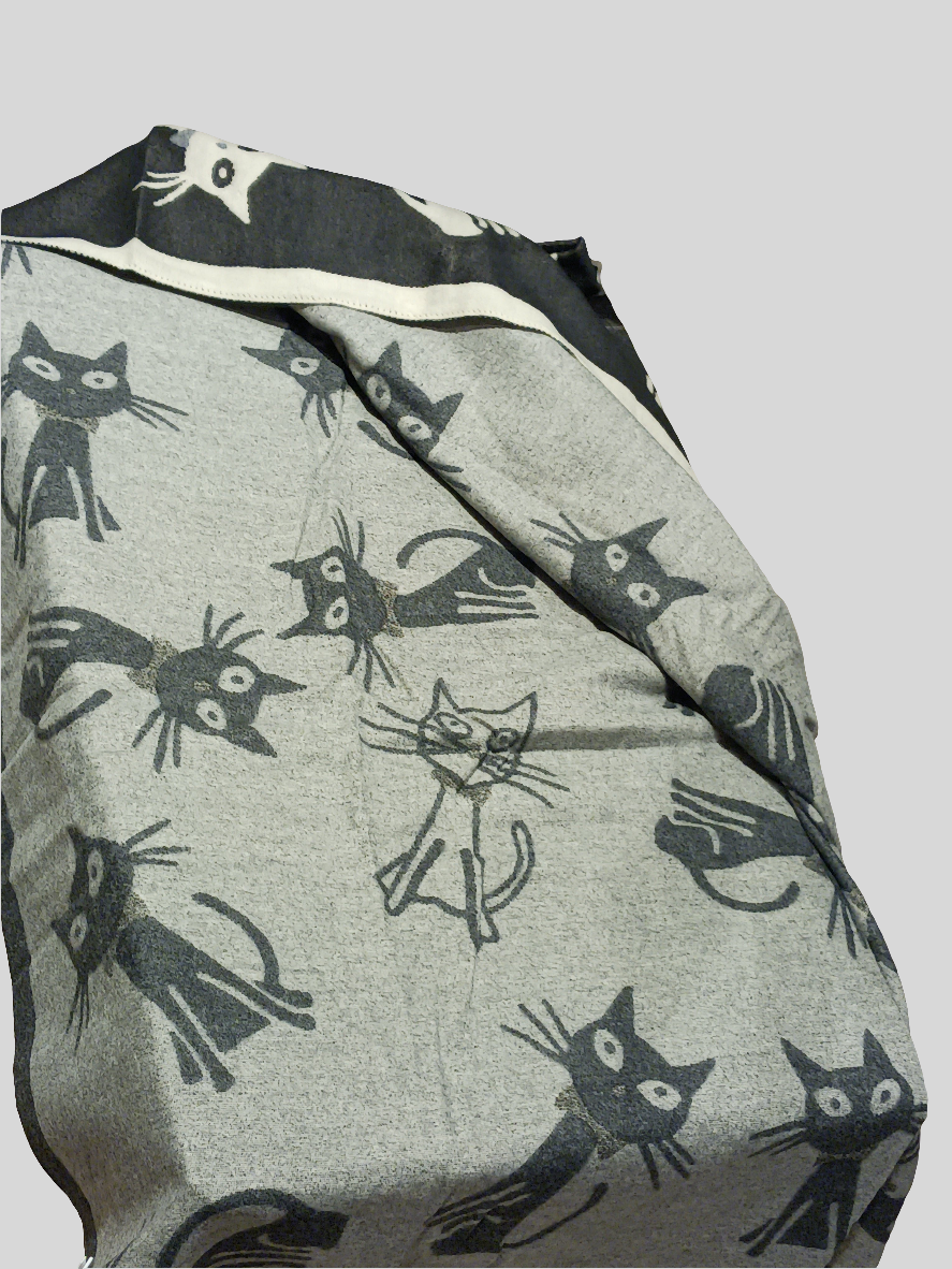 Écharpe reversible motif chat - ATL002