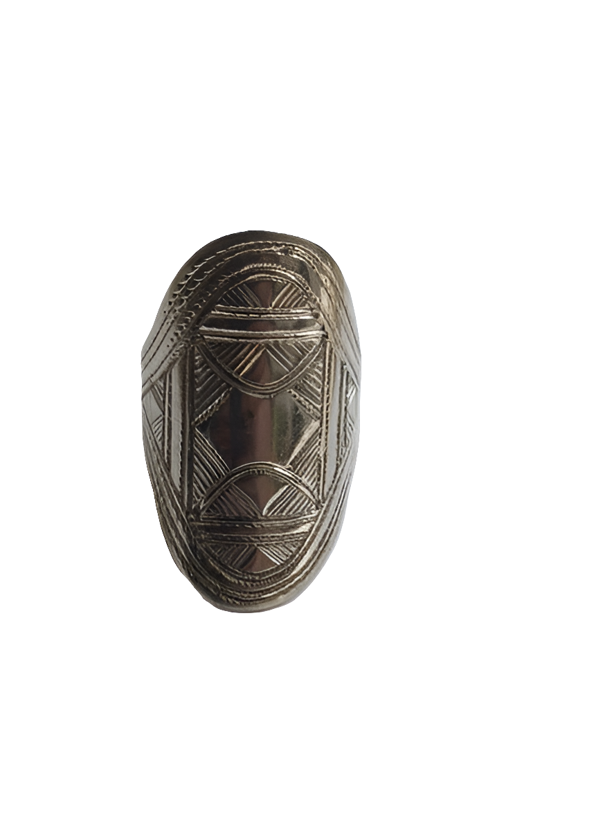 Bague touarègue en argent ciselé