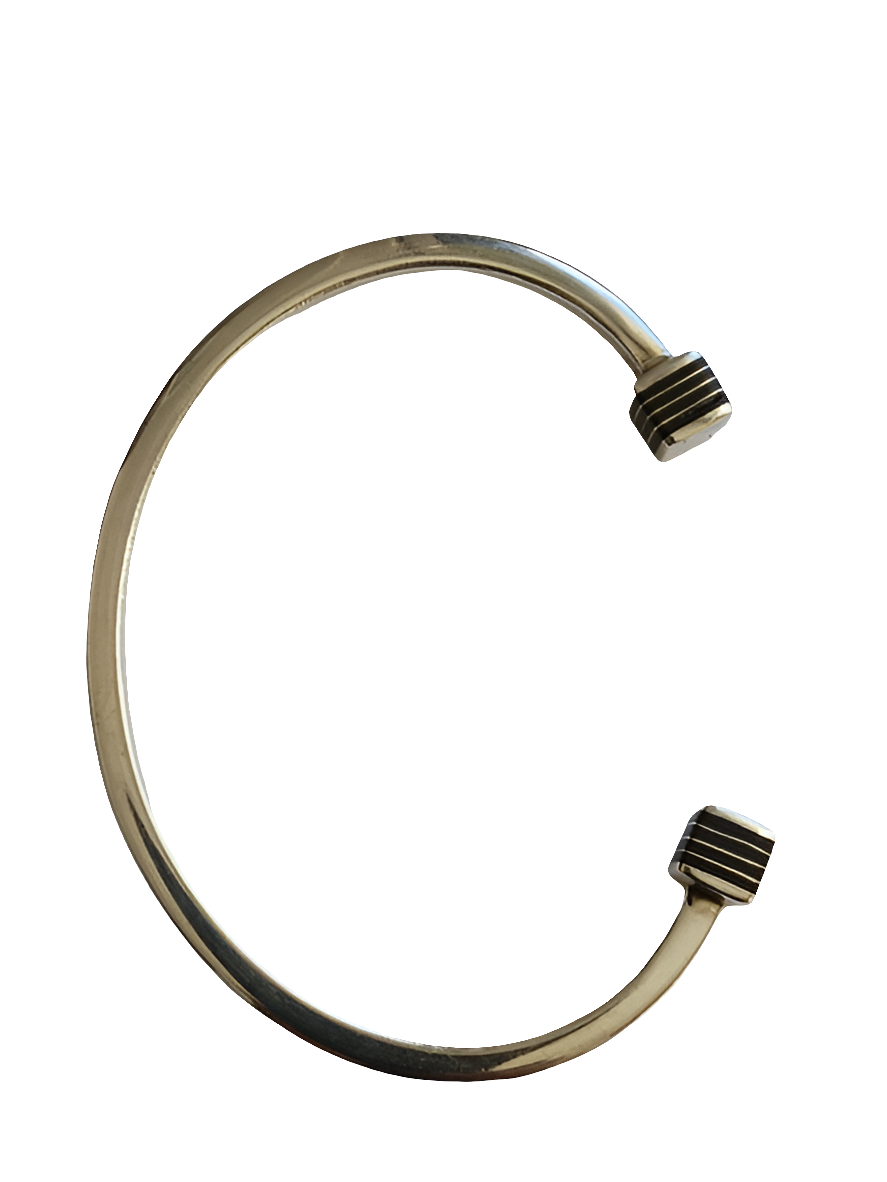 Bracelet touareg en argent ciselé et bois d'ébène