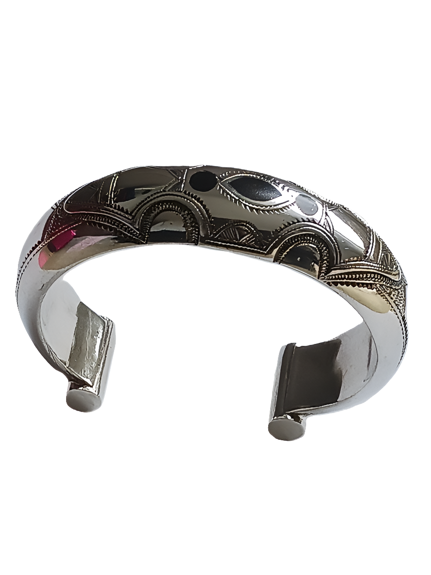 Bracelet touareg en argent ciselé