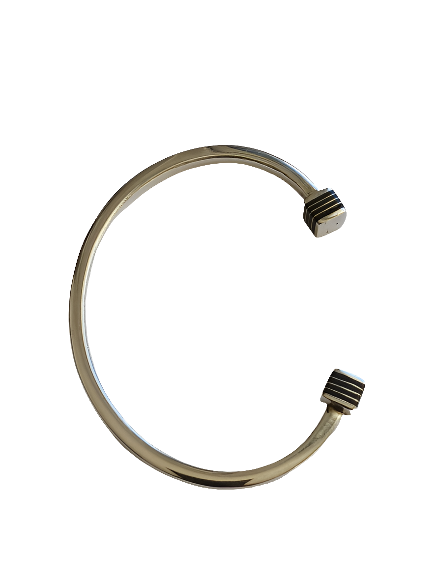 Bracelet touareg en argent ciselé et bois d'ébène
