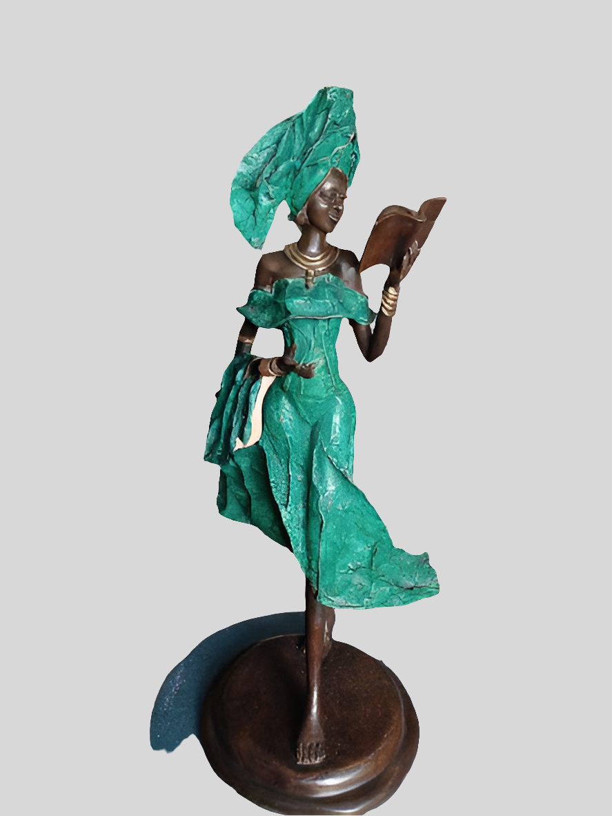 Sculpture en bronze - la liseuse