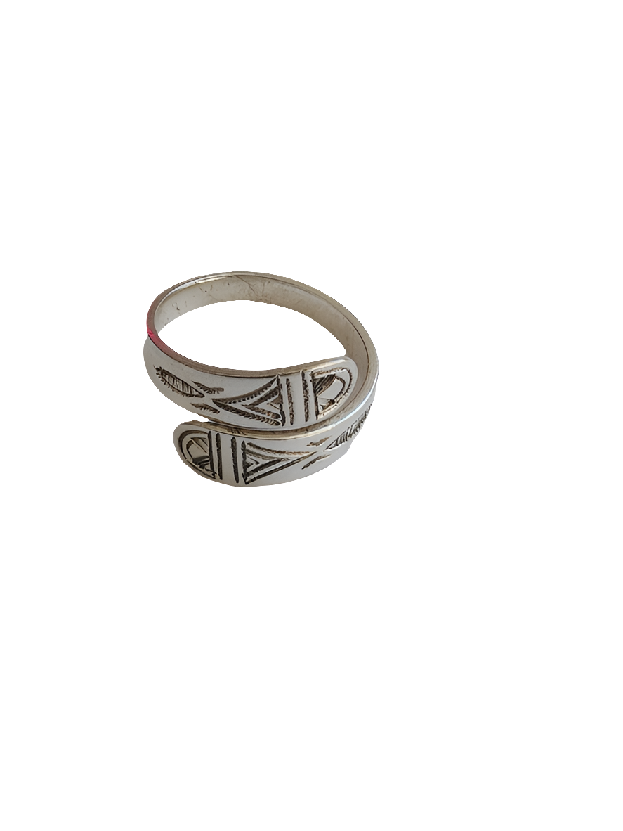 Bague touarègue en argent ciselé réglable