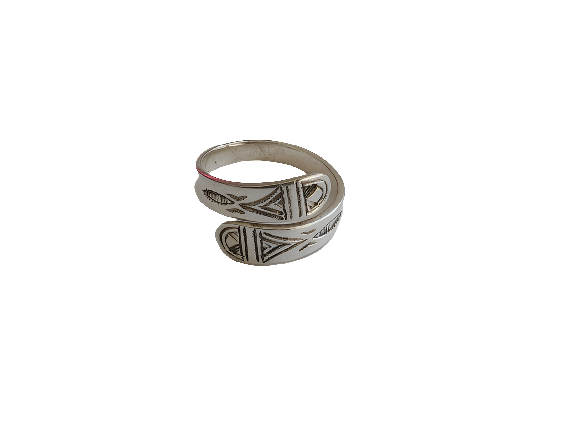 Bague touarègue en argent ciselé réglable