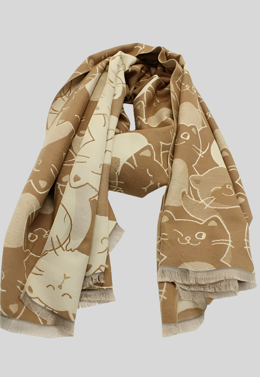 Écharpe reversible motif chat - ATL002