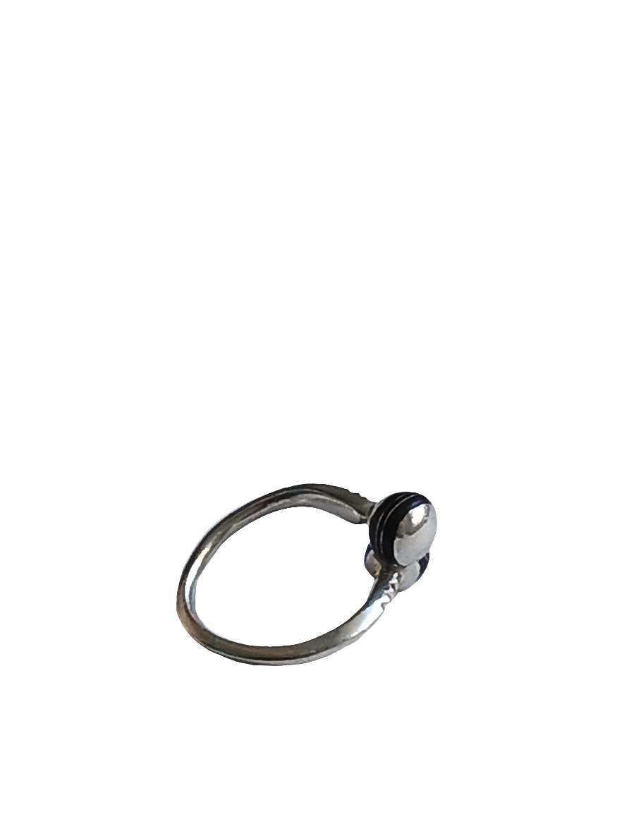 Bague touarègue en argent ciselé et bois d'ébène réglable