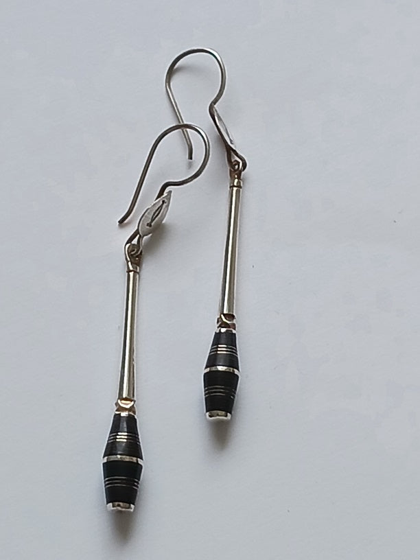 Boucles d'oreilles touareg en argent et bois d'ébène