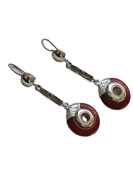 Boucles d'oreilles touareg en argent ciselé