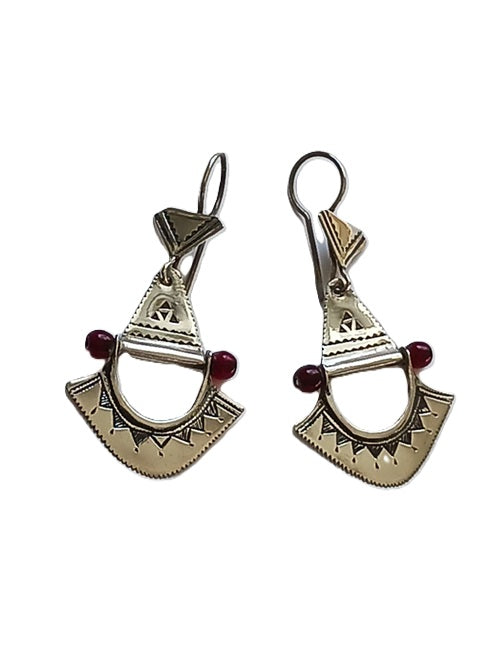 Boucles d'oreilles touareg en argent ciselé