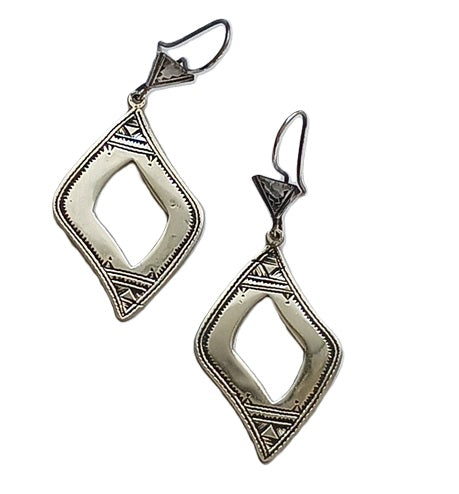 Boucles d'oreilles touareg en argent ciselé