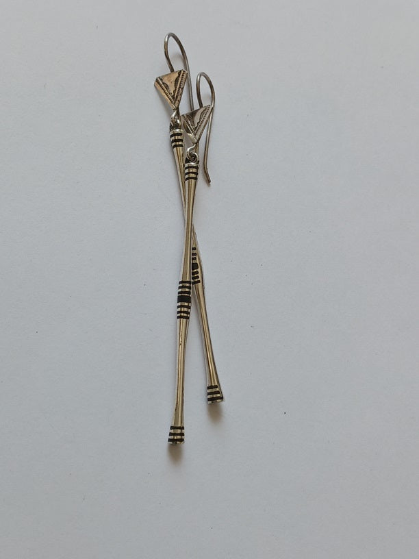 Boucles d'oreilles touareg en argent ciselé