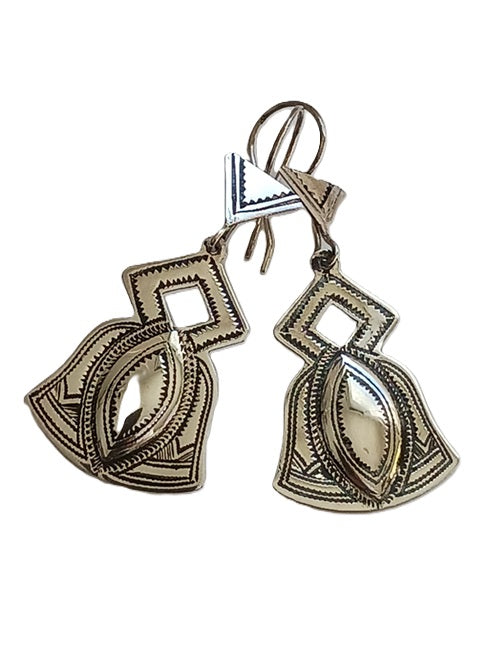 Boucles d'oreilles touaregs en argent ciselé