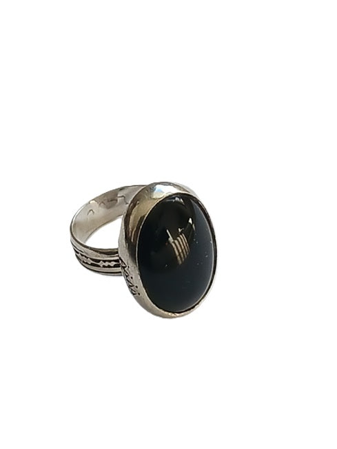 Bague touarègue en argent et pierre agate